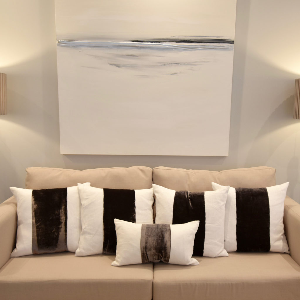 Sofa and calm waters canvas