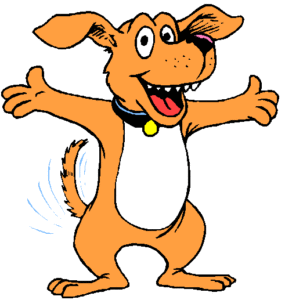 drawing of happy dog standing up